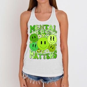 Retro Trippy Mental Health Matters Women's Knotted Racerback Tank