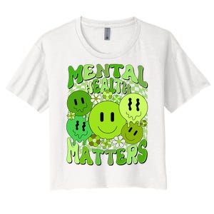 Retro Trippy Mental Health Matters Women's Crop Top Tee