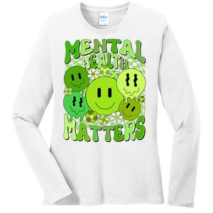 Retro Trippy Mental Health Matters Ladies Long Sleeve Shirt