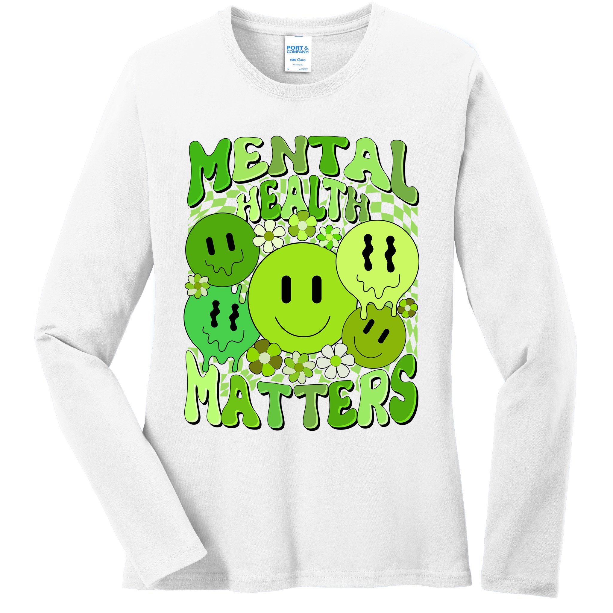 Retro Trippy Mental Health Matters Ladies Long Sleeve Shirt