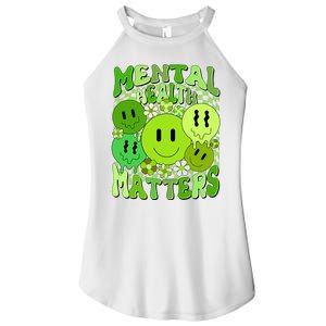 Retro Trippy Mental Health Matters Women's Perfect Tri Rocker Tank