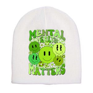 Retro Trippy Mental Health Matters Short Acrylic Beanie