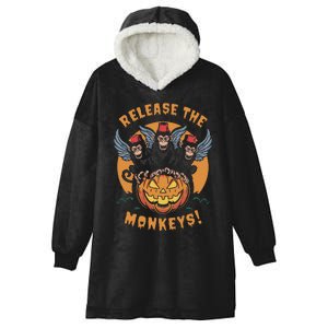 Release The Monkeys Flying Monkeys Halloween Hooded Wearable Blanket