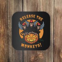 Release The Monkeys Flying Monkeys Halloween Coaster