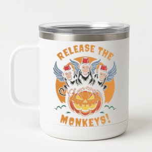 Release The Monkeys Flying Monkeys Halloween 12 oz Stainless Steel Tumbler Cup