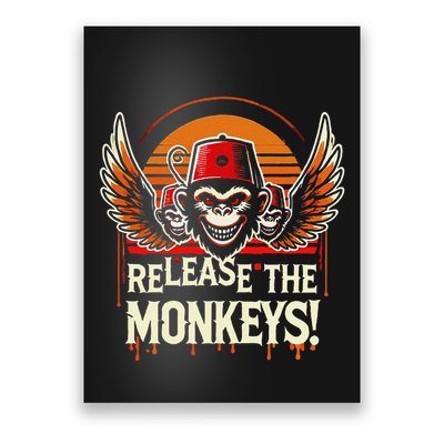 Release The Monkeys Flying Monkeys Halloween Poster