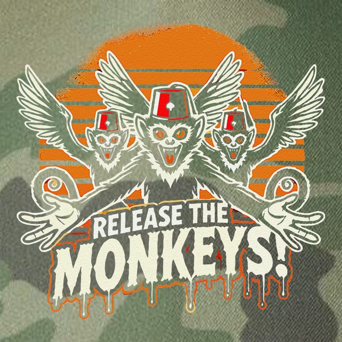 Release The Monkeys Flying Monkeys Halloween Legacy Tie Dye Trucker Hat