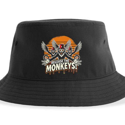 Release The Monkeys Flying Monkeys Halloween Sustainable Bucket Hat