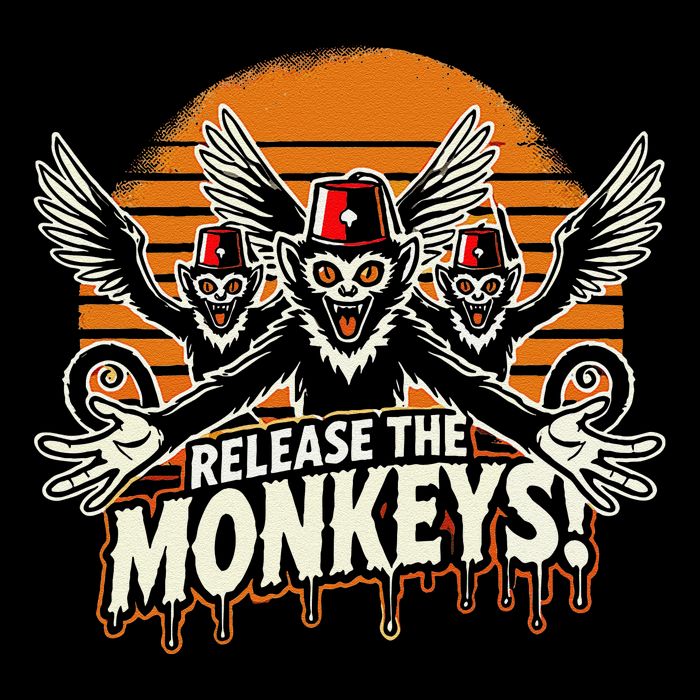 Release The Monkeys Flying Monkeys Halloween 16 in Basic Backpack