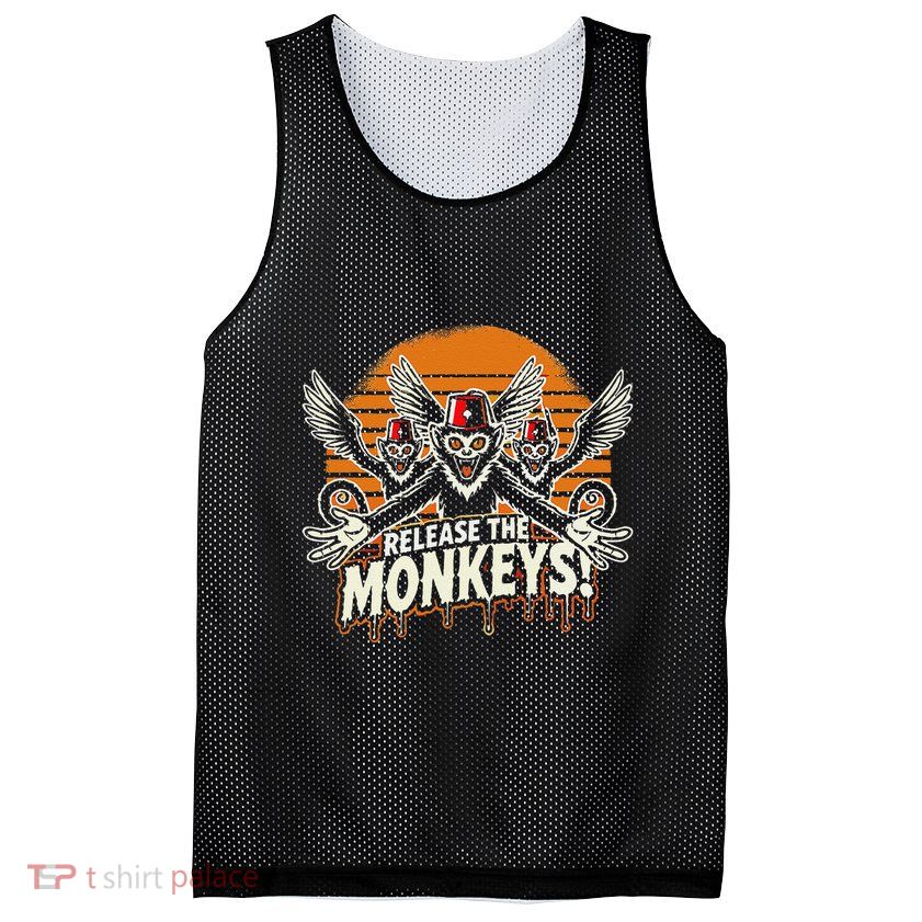 Release The Monkeys Flying Monkeys Halloween Mesh Reversible Basketball Jersey Tank