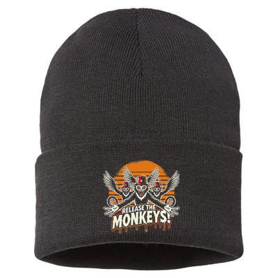 Release The Monkeys Flying Monkeys Halloween Sustainable Knit Beanie