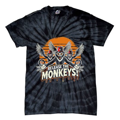 Release The Monkeys Flying Monkeys Halloween Tie-Dye T-Shirt