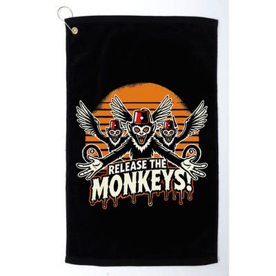 Release The Monkeys Flying Monkeys Halloween Golf Towel