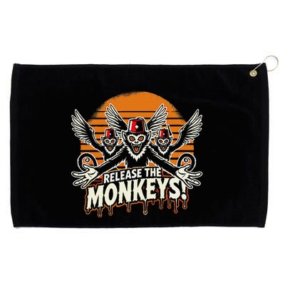 Release The Monkeys Flying Monkeys Halloween Grommeted Golf Towel