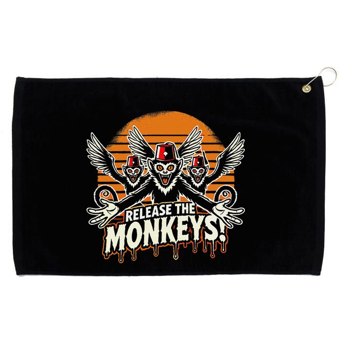 Release The Monkeys Flying Monkeys Halloween Grommeted Golf Towel