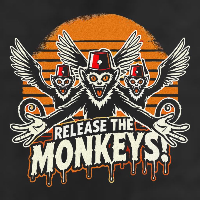 Release The Monkeys Flying Monkeys Halloween Microfiber Hand Towel