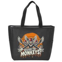 Release The Monkeys Flying Monkeys Halloween Zip Tote Bag