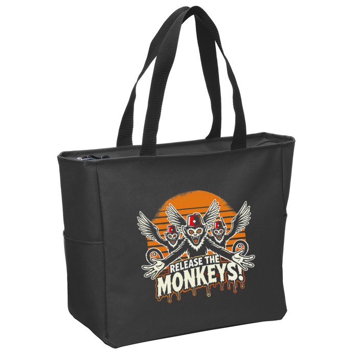 Release The Monkeys Flying Monkeys Halloween Zip Tote Bag