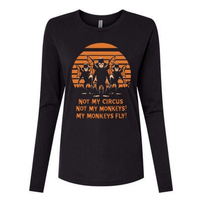 Release The Monkeys Flying Monkeys Halloween Womens Cotton Relaxed Long Sleeve T-Shirt