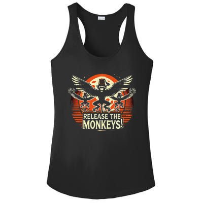 Release The Monkeys Flying Monkeys Halloween Ladies PosiCharge Competitor Racerback Tank