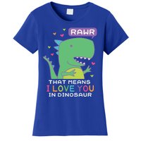 Rawr That Means I Love You In Dinosaur Scene Valentine's Day Gift Women's T-Shirt