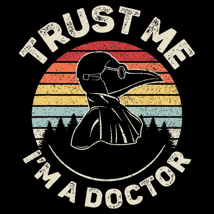 Retro Trust Me IM A Doctor Plague Women's Crop Top Tee