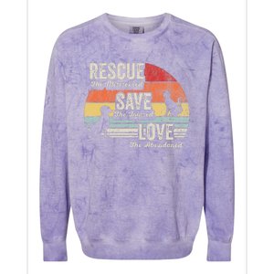 Rescue The Mistreated Save The Injured Love Colorblast Crewneck Sweatshirt