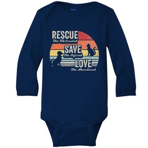 Rescue The Mistreated Save The Injured Love Baby Long Sleeve Bodysuit