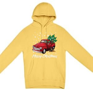 Red Truck Merry Christmas Tree Rottweiler Christmas Gift Premium Pullover Hoodie