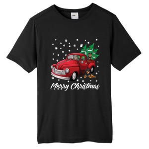 Red Truck Merry Christmas Tree Rottweiler Christmas Gift Tall Fusion ChromaSoft Performance T-Shirt