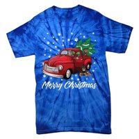 Red Truck Merry Christmas Tree Rottweiler Christmas Gift Tie-Dye T-Shirt