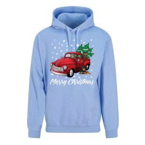 Red Truck Merry Christmas Tree Rottweiler Christmas Gift Unisex Surf Hoodie