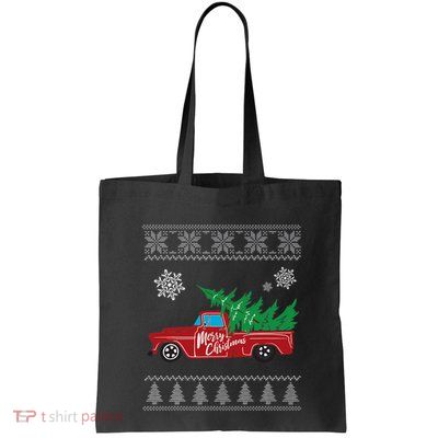 Red Truck Merry Christmas Ugly Christmas Sweater Bag