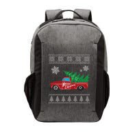 Red Truck Merry Christmas Ugly Christmas Sweater Vector Backpack