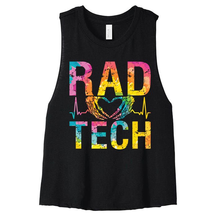 Rad Tech Medicine Technologist Xray Rad Techs Radiology Women's Racerback Cropped Tank