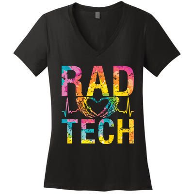 Rad Tech Medicine Technologist Xray Rad Techs Radiology Women's V-Neck T-Shirt