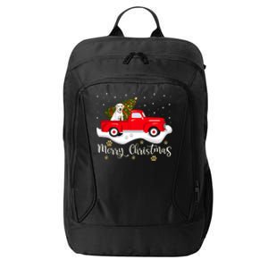 Red Truck Merry Christmas Tree Labrador Retriever Christmas City Backpack