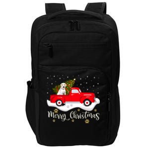 Red Truck Merry Christmas Tree Labrador Retriever Christmas Impact Tech Backpack