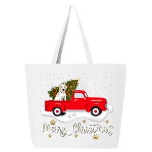 Red Truck Merry Christmas Tree Labrador Retriever Christmas 25L Jumbo Tote