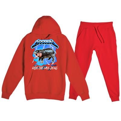 Ride The Moo Deng Premium Hooded Sweatsuit Set