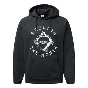 Reclaim The Month Sacred Heart Image June Month Premium Performance Fleece Hoodie