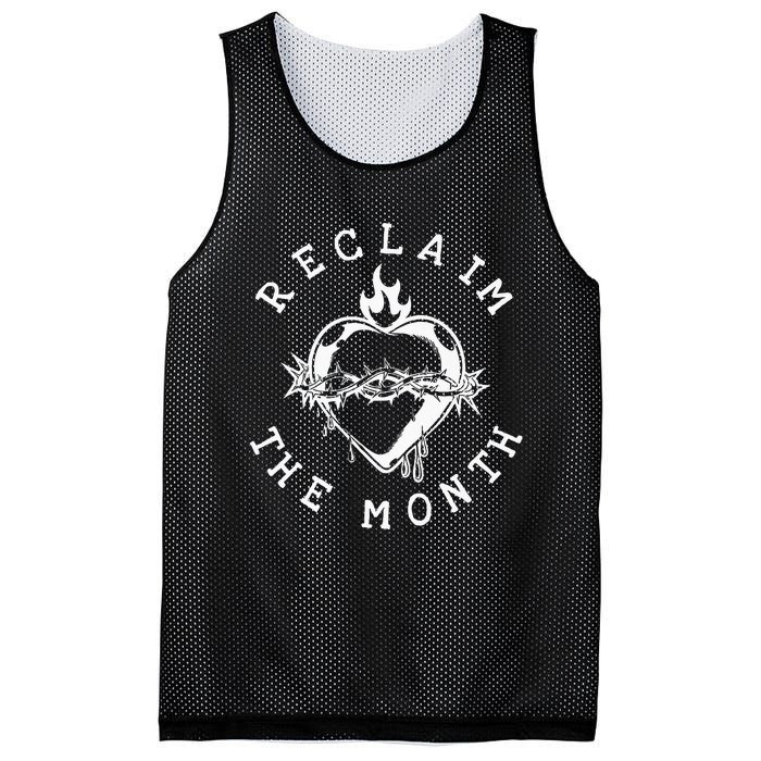 Reclaim The Month Sacred Heart Image June Month Premium Mesh Reversible Basketball Jersey Tank