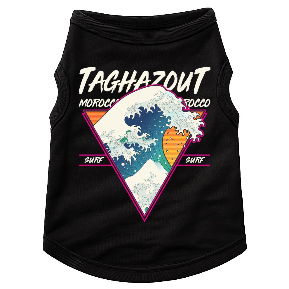 Retro Taghazout Morocco Surf Great Wave Doggie Tank
