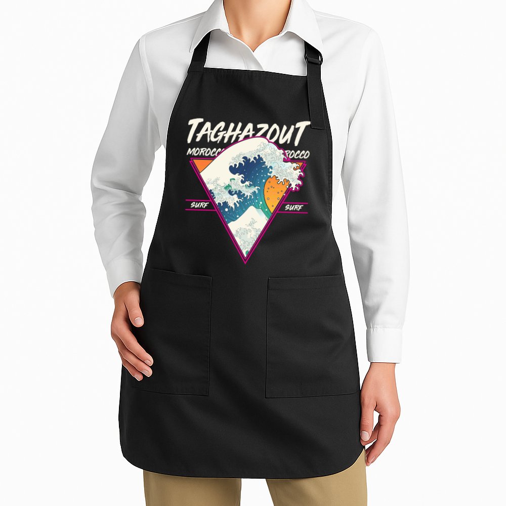 Retro Taghazout Morocco Surf Great Wave Apron