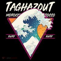 Retro Taghazout Morocco Surf Great Wave Button
