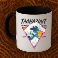 Retro Taghazout Morocco Surf Great Wave Mug