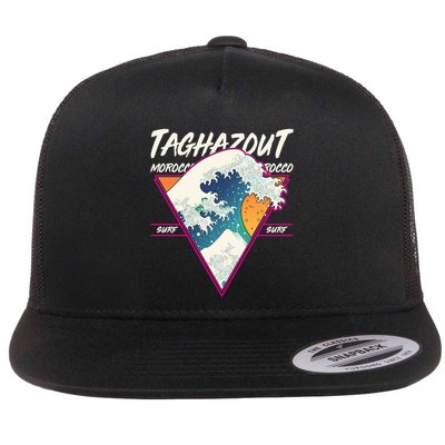 Retro Taghazout Morocco Surf Great Wave Flatbill Hat