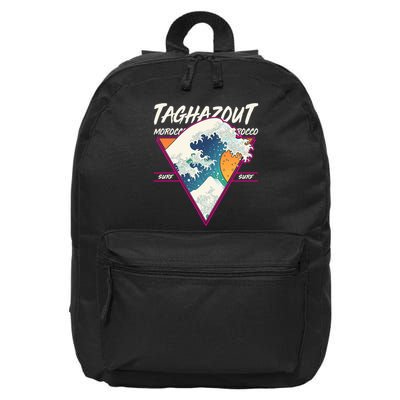Retro Taghazout Morocco Surf Great Wave 16 in Basic Backpack