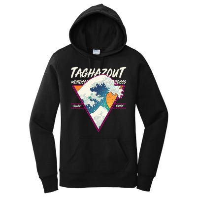 Retro Taghazout Morocco Surf Great Wave Women's Pullover Hoodie