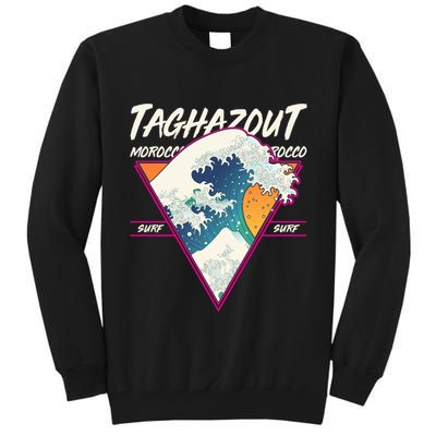Retro Taghazout Morocco Surf Great Wave Tall Sweatshirt